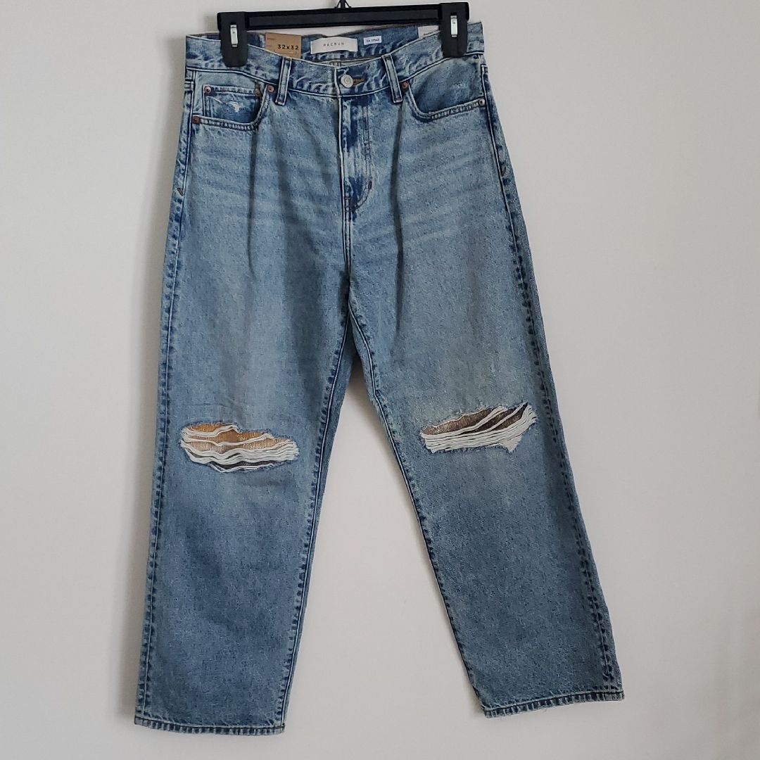 Pacsun Distressed Mid Rise Baggy Wide Leg